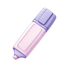 Digital illustration of a pastel purple and pink highlighter marker, commonly used for note-taking, drawing, and stationery design.
