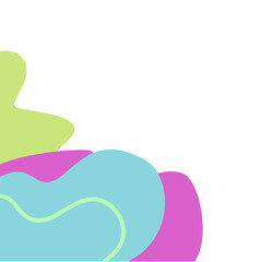 Abstract curve fluid elements for frame isolated on white background. Vector blobs set.