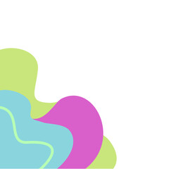 Abstract curve fluid elements for frame isolated on white background. Vector blobs set.