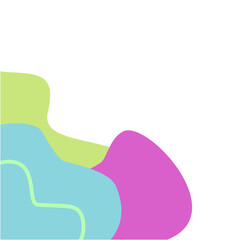 Abstract curve fluid elements for frame isolated on white background. Vector blobs set.