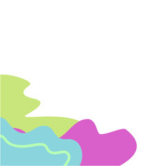 Abstract curve fluid elements for frame isolated on white background. Vector blobs set.