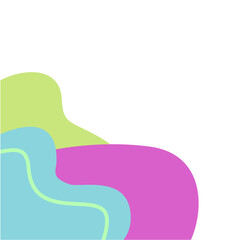 Abstract curve fluid elements for frame isolated on white background. Vector blobs set.