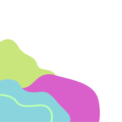 Abstract curve fluid elements for frame isolated on white background. Vector blobs set.