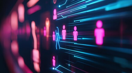 Digital experience simulator, holographic user journey mapping, glowing behavior tracking, futuristic UX predictions