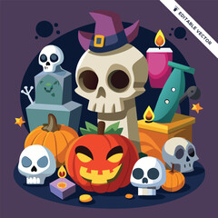 Halloween concept illustration design 