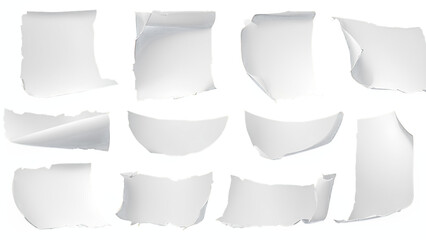 Torn Paper Scraps Set – Ideal Transparent PNG for Art Projects, Retro-Themed Designs, and Crafting Ideas