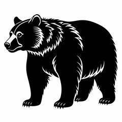 Obraz premium Bear Black vector silhouette