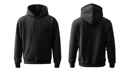 Black Grey Hoodie Mockup Template on Transparent Background PNG, Black Sweatshirt Mockup