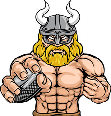 Viking Man Ice Hockey Sports Team Mascot
