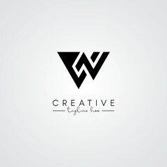 Abstract Minimal Artistic Letter VN NV Logo Design. Initial Based Letter Logo Symbol.