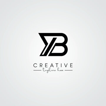 Abstract Minimal Artistic Letter YB BY Logo Design. Initial Based Letter Logo Symbol.