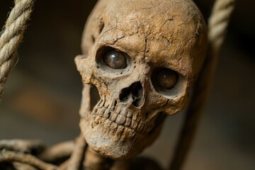 Fototapeta premium Human Skull with Glass Eyes.