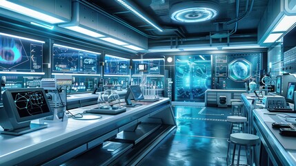 Fototapeta premium Futuristic Laboratory: A Glimpse Into Advanced Research