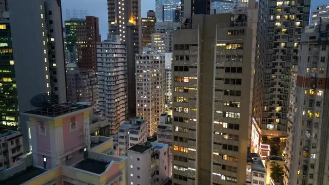Hong Kong apartments in cityscape background, wan chai June 5 2022