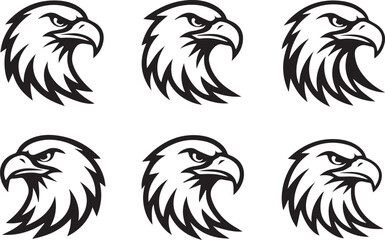 Eagle silhouettes set large pack of vector silhouette design isolated white background