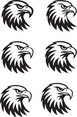 Eagle silhouettes set large pack of vector silhouette design isolated white background