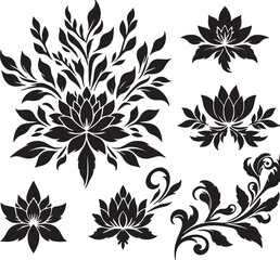 flower silhouette vector design with a white background