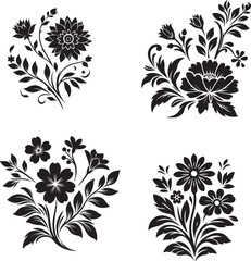 flower silhouette vector design with a white background