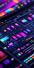 Obraz premium Motion design tool UX, intuitive timeline controls, vibrant effects library, and real-time animation previews