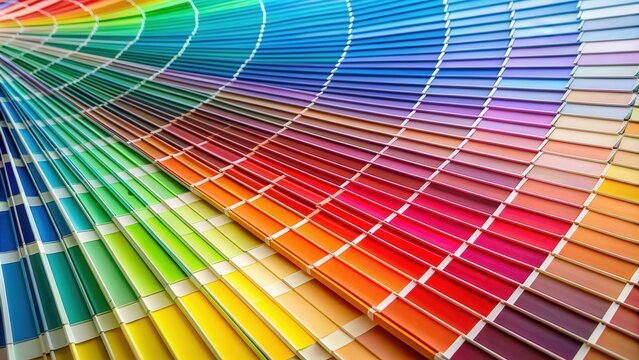 Abstract colored palette guide with various hues and shades for design inspiration , color swatches, gradient, spectrum, chart