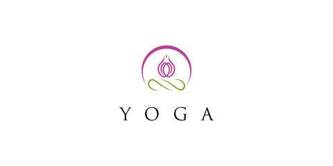 Creative yoga logo design with unique concept premium vector