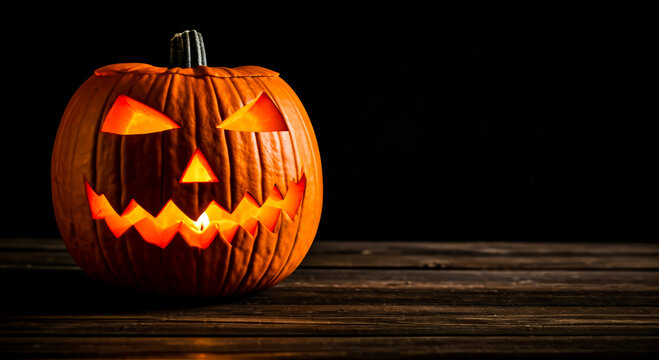 halloween jack o lantern pumkin scary scene design celebration invitation banner