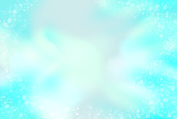 水色の背景に泡と光のような抽象的な背景イメージ素材