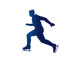 Obraz premium Silhouette of a speed skater in motion, showcasing athleticism and grace on the ice, perfect for sports and fitness themes. transparent background
