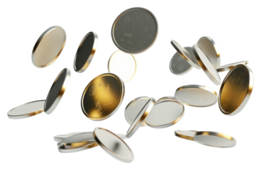 PNG  Floating coins in mid-air