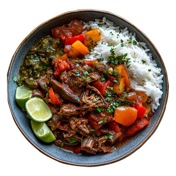 Traditional Beef Stew with Rice and Vegetables Gourmet Food Photography png transparent file