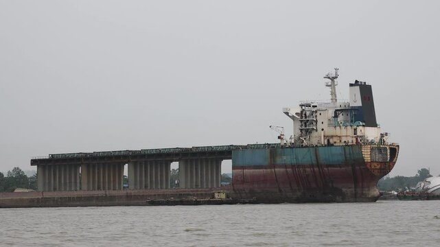 Ships broken up in the ship breaking yard, Chittagong, Sitakunda, Bangladesh