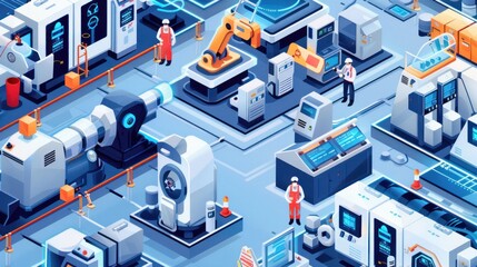 Obraz premium Automated Factory Illustration