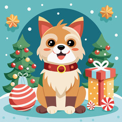 christmas card with cat