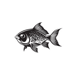 fish in cartoon, doodle style . Image for t-shirt, web, mobile apps and ui. Isolated 2d vector illustration in logo, icon, sketch style, Eps 10, black and white. AI Generative
