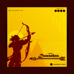 innovative vector illustration of Happy Dussehra festival of India.