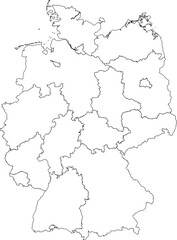 Obraz premium GERMANY MAP WITH DIVISIONS STATES DEPARTMENTS 