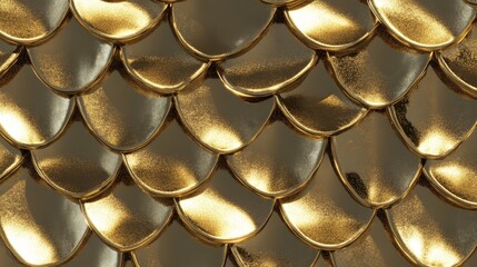 Wallpaper with polished stones, gold blocks and fish scales. 3D rendering.