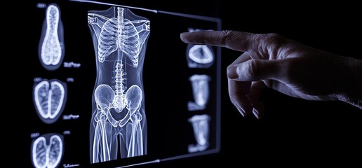 The businessman is holding a futuristic template interface hud