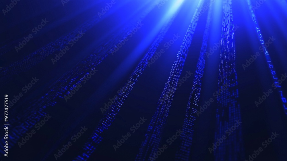 Poster Digital display with holographic information abstract background
