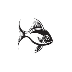 fish in cartoon, doodle style . Image for t-shirt, web, mobile apps and ui. Isolated 2d vector illustration in logo, icon, sketch style, Eps 10, black and white. AI Generative