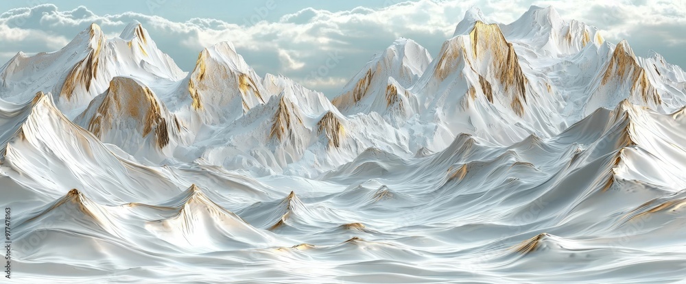 Poster this panoramic view shows the alpine alps with snow covering the landscape in seefeld in the austria