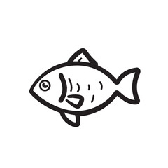 fish in cartoon, doodle style . Image for t-shirt, web, mobile apps and ui. Isolated 2d vector illustration in logo, icon, sketch style, Eps 10, black and white. AI Generative