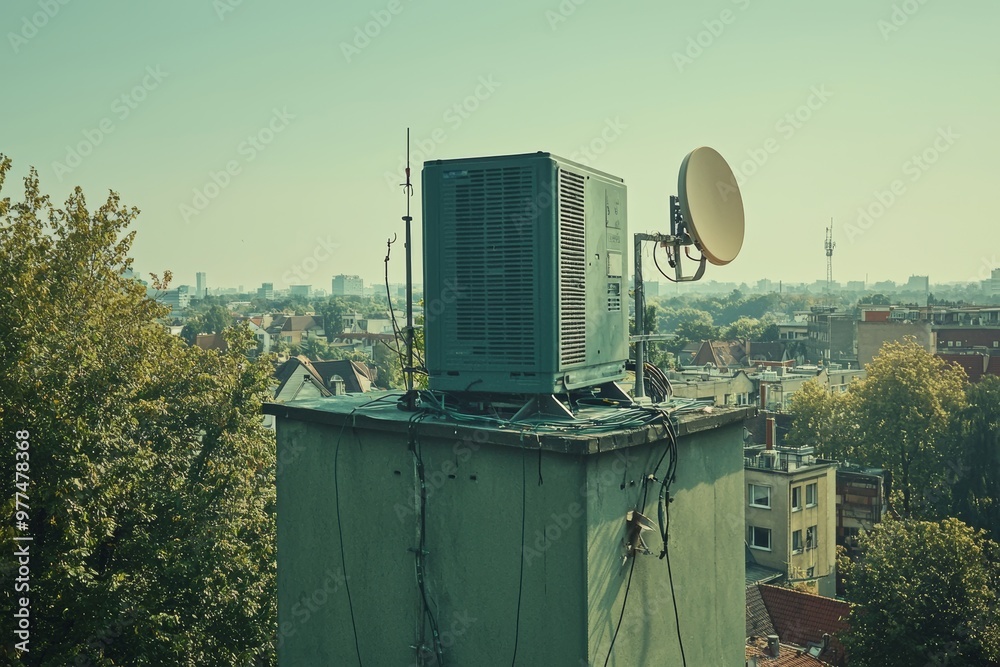 Aufkleber base station antennas for 5g smart mobile phone networks. transmitter connection systems at antennas