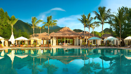 Obraz premium tropical resort pool