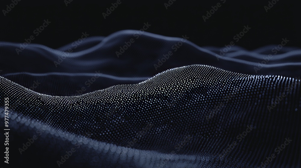 Poster A blue abstract background with big data visualization. It shows a complex with compounds and lines.