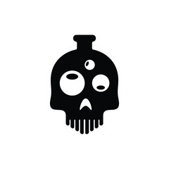 Skull with Bottle Lab logo design