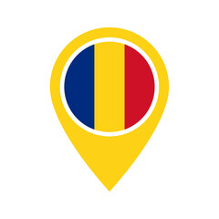 Fototapeta premium Romania flag location icon