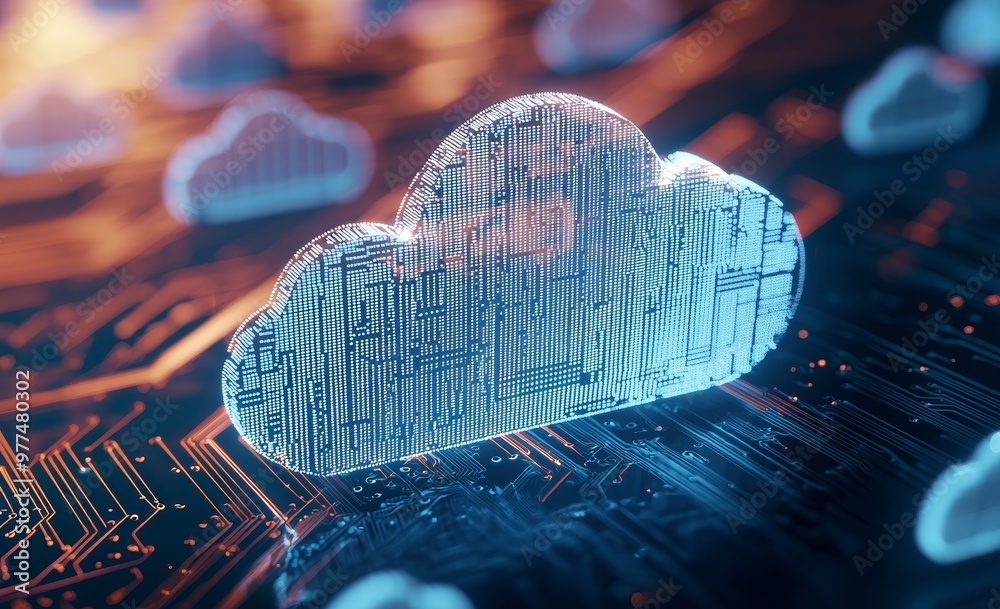 Poster Icons of cloud computing, cloud computing and big data, internet concept of cloud computing technology