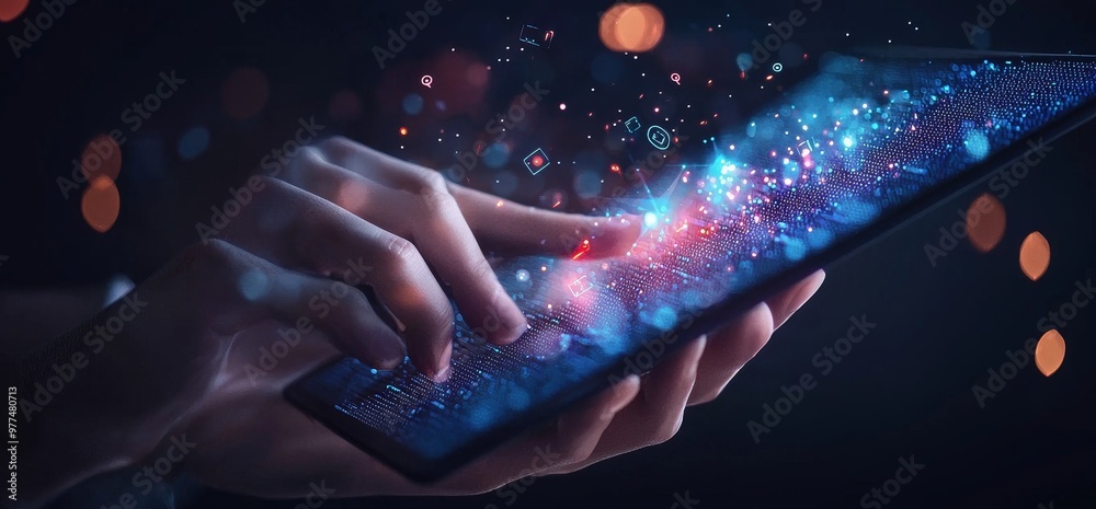 Poster hands-on telecommunications and wireless mobile internet technology with 5g lte data connections of 