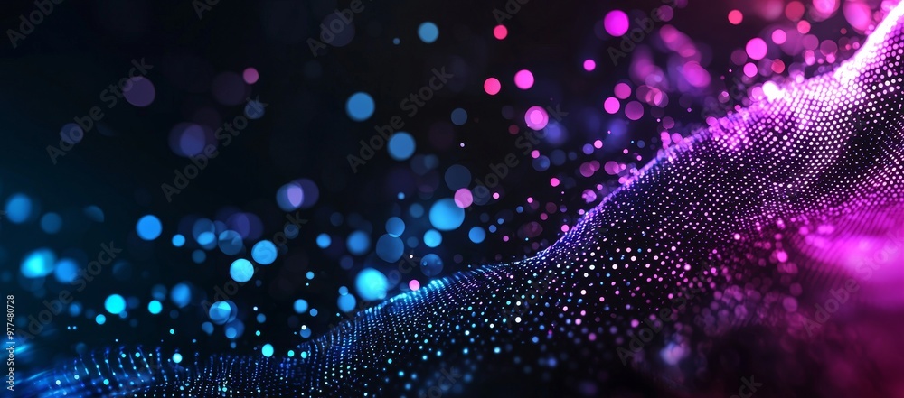 Leinwandbilder Connective dot point with gradient line, internationalization social network or business big data connection concept.